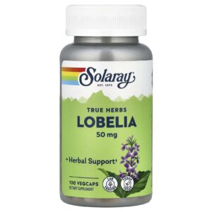 Solaray True Herbs Lobélia 100 Cápsulas VegCaps