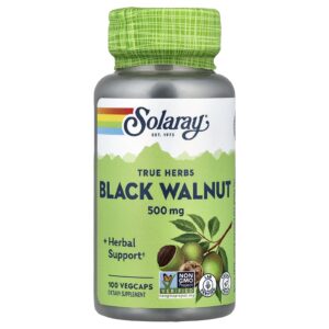 Solaray True Herbs Nogueira-preta 500 mg 100 Cápsulas VegCaps