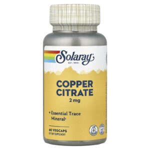Solaray Citrato de Cobre 2 mg 60 VegCaps