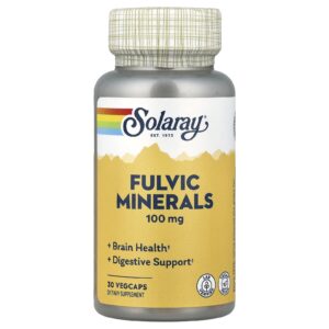 Solaray Minerais Fúlvicos 100 mg 30 Cápsulas Vegetais