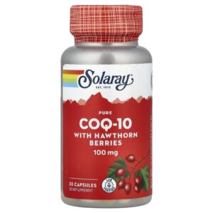 Solaray CoQ-10 Pura com Bagas de Espinheiro 30 Cápsulas