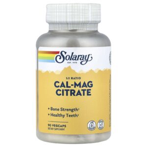 Solaray Citrato de Cal-Mag proporção de 1: 1 90 VegCaps