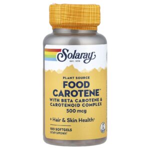 Solaray Food Carotene™ 500 mcg 100 Cápsulas Softgel