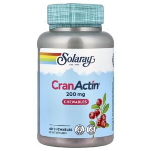 Solaray CranActin® Comprimidos Mastigáveis Morango 60 Cápsulas Mastigáveis