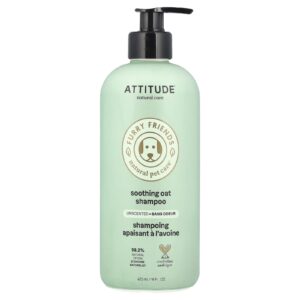 ATTITUDE Amigos Peludos Cuidados Naturais para Animais de Estimação Shampoo Calmante de Aveia Sem Perfume 473 ml (16 fl oz)