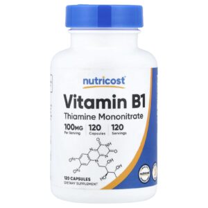 Nutricost Vitamina B1 100 mg 120 Cápsulas