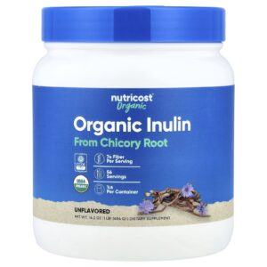 Nutricost Inulina Orgânica em Pó Sem Sabor 454 g (162 oz)