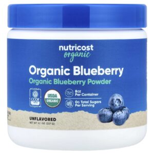 Nutricost Mirtilo Orgânico em Pó Sem Sabor 227 g (81 oz)