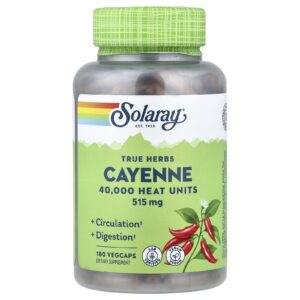 Solaray True Herbs Pimenta de Caiena 515 mg 180 VegCaps