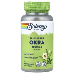 Solaray Ervas Verdadeiras Quiabo 100 VegCaps (400 mg por Cápsula)