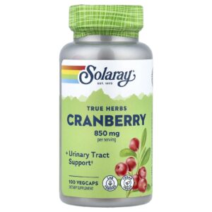 Solaray Ervas Verdadeiras Cranberry 100 VegCaps (425 mg por Cápsula)