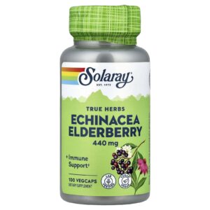Solaray True Herbs Echinacea e Sabugueiro 100 Cápsulas VegCaps
