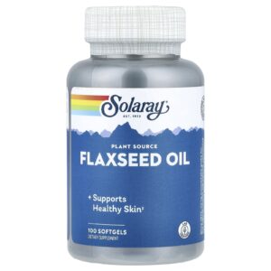 Solaray Óleo de Linhaça 100 Cápsulas Softgel (1 g por Cápsula Softgel)