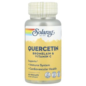 Solaray Quercetina Bromelaína e Vitamina C 60 Cápsulas Vegetais