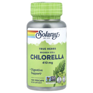 Solaray Ervas Verdadeiras Chlorella de Células Quebradas 410 mg 100 Vegcaps