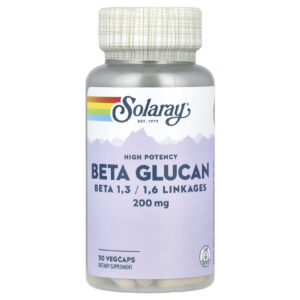 Solaray Betaglucano Alta Potência 200 mg 30 Cápsulas Veganas