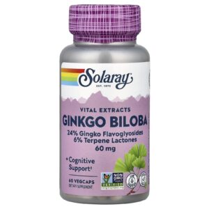 Solaray Vital Extracts Ginkgo biloba 60 mg 60 Cápsulas VegCaps