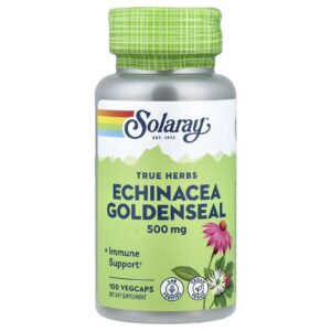 Solaray True Herbs Echinacea e Hidraste 100 Cápsulas VegCaps