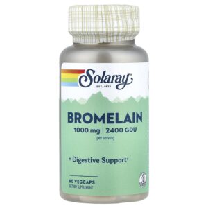 Solaray Bromelina 60 VegCaps (500 mg 1.200 GDU por Cápsula)