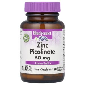 Bluebonnet Nutrition Picolinato de Zinco 50 mg 50 Cápsulas Vegetais