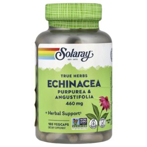 Solaray True Herbs Echinacea 460 mg 180 Cápsulas VegCaps