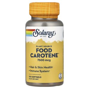 Solaray Food Carotene™ de Origem Vegetal 100 Cápsulas Softgel