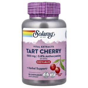 Solaray Vital Extracts Amarena Cereja Natural 90 Cápsulas Mastigáveis (500 mg por Cápsula Mastigável)