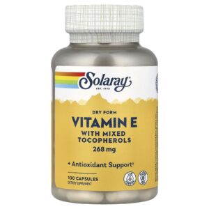 Solaray Vitamina E com Tocoferóis Mistos 268 mg 100 Cápsulas