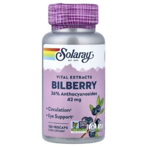 Solaray Extratos Vitais Mirtilo 42 mg 120 VegCaps