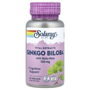 Solaray Extratos Vitais Ginkgo Biloba com Gotu Kola 60 VegCaps