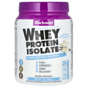 Bluebonnet Nutrition Isolado de Proteína Whey Baunilha Francesa 1 lb. (462 g)