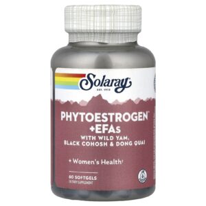 Solaray Phytoestrogen™ + EFAs com Inhame Silvestre Acteia e Dong Quai 60 Cápsulas Softgel