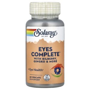 Solaray Eyes Complete™ com Mirtilo Europeu Ginkgo e muito mais 60 VegCaps