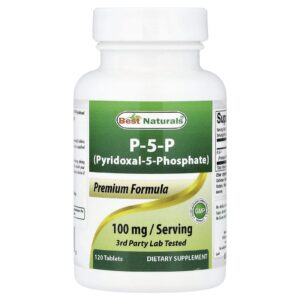 Best Naturals P-5-P (Fosfato de Piridoxal) 120 Comprimidos (50 mg por Comprimido)