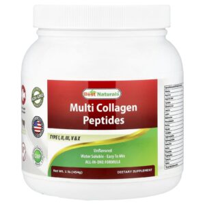 Best Naturals Peptídeos de Multi-Colágeno Sem Sabor 454 g (1 lb)