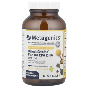 Metagenics Óleo de Peixe OmegaGenics® EPA-DHA Limão Natural 1.000 mg 60 Cápsulas Softgel