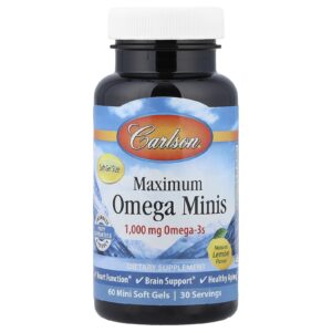 Carlson Maximum Omega Minis Limão Natural 60 Minicápsulas Softgel (500 mg por Cápsula Softgel)