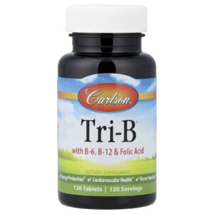 Carlson Tri-B® com B-6 B-12 e Ácido Fólico 120 Comprimidos