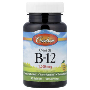 Carlson B-12 Mastigável Limão Natural 1.000 mcg 90 Comprimidos