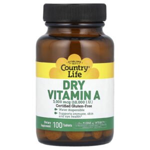 Country Life Vitamina A Seca 3.000 mcg 100 Comprimidos