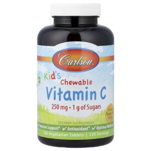 Carlson Vitamina C Mastigável para Crianças Tangerina Natural 120 Comprimidos Vegetarianos