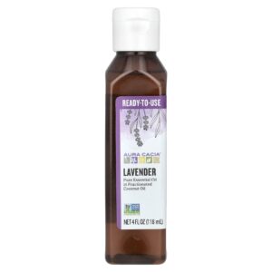 Aura Cacia Óleo Essencial Puro em Óleo de Coco Fracionado Lavanda 118 ml (4 fl oz)