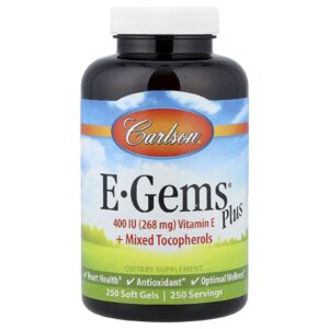 Carlson E-Gems® Plus 250 Cápsulas Softgel