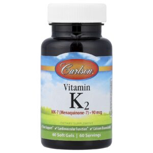 Carlson Vitamina K2 90 mcg 60 Cápsulas Softgel