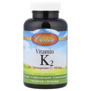Carlson Vitamina K2 180 Cápsulas Softgel (90 mcg por Cápsula Softgel)