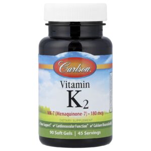 Carlson Vitamina K2 90 Cápsulas Softgel (90 mcg por Cápsula Softgel)