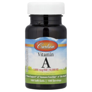 Carlson Vitamina A 3.000 mcg RAE (10.000 UI) 100 Cápsulas Softgel