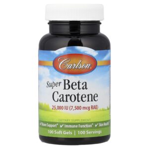 Carlson Super Betacaroteno 7.500 mcg RAE (25.000 UI) 100 Cápsulas Softgel
