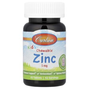 Carlson Zinco Mastigável para Crianças Frutos Silvestres Naturais 5 mg 42 Comprimidos