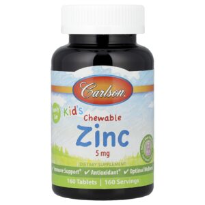 Carlson Zinco Mastigável para Crianças Frutos Silvestres Naturais 5 mg 160 Comprimidos